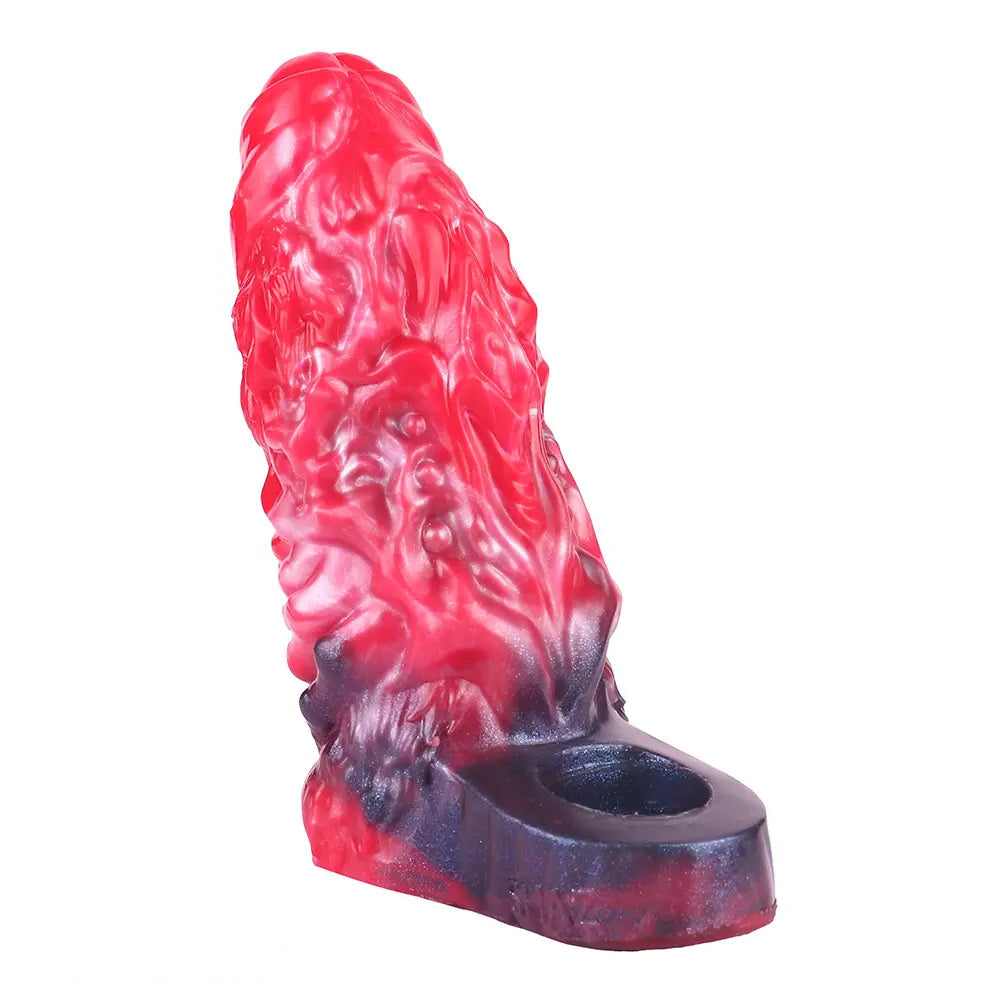 5.98in Uncut Soft Hollow Dildo Built-in keel Vibration Remote Cock Sleeve