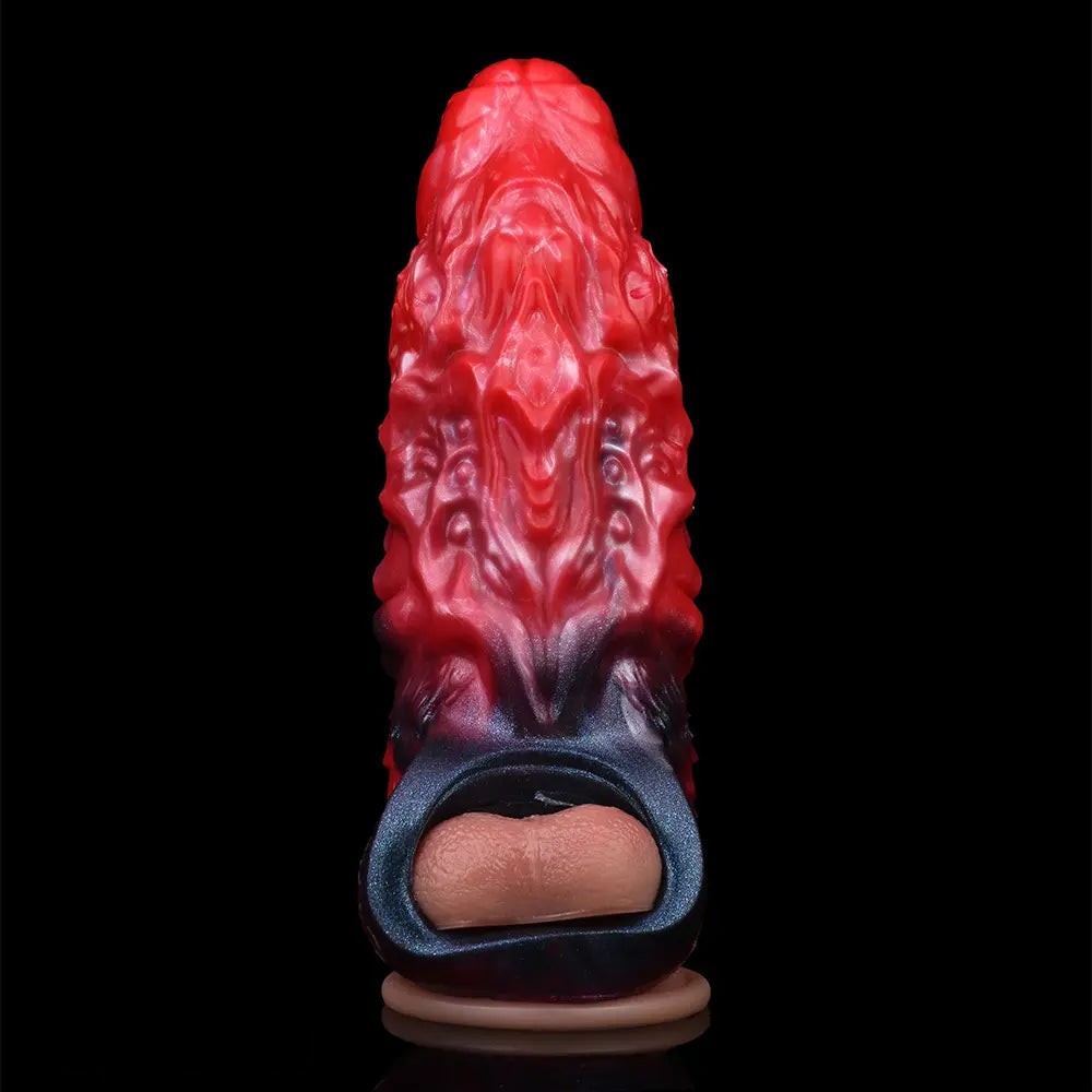 5.98in Uncut Soft Hollow Dildo Built-in keel Vibration Remote Cock Sleeve