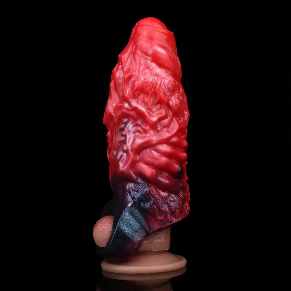 5.98in Uncut Soft Hollow Dildo Built-in keel Vibration Remote Cock Sleeve