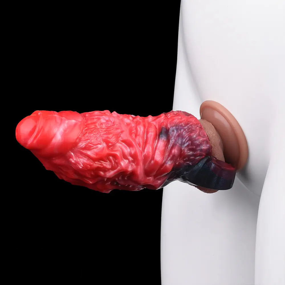 5.98in Uncut Soft Hollow Dildo Built-in keel Vibration Remote Cock Sleeve