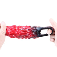 5.98in Uncut Soft Hollow Dildo Built-in keel Vibration Remote Cock Sleeve