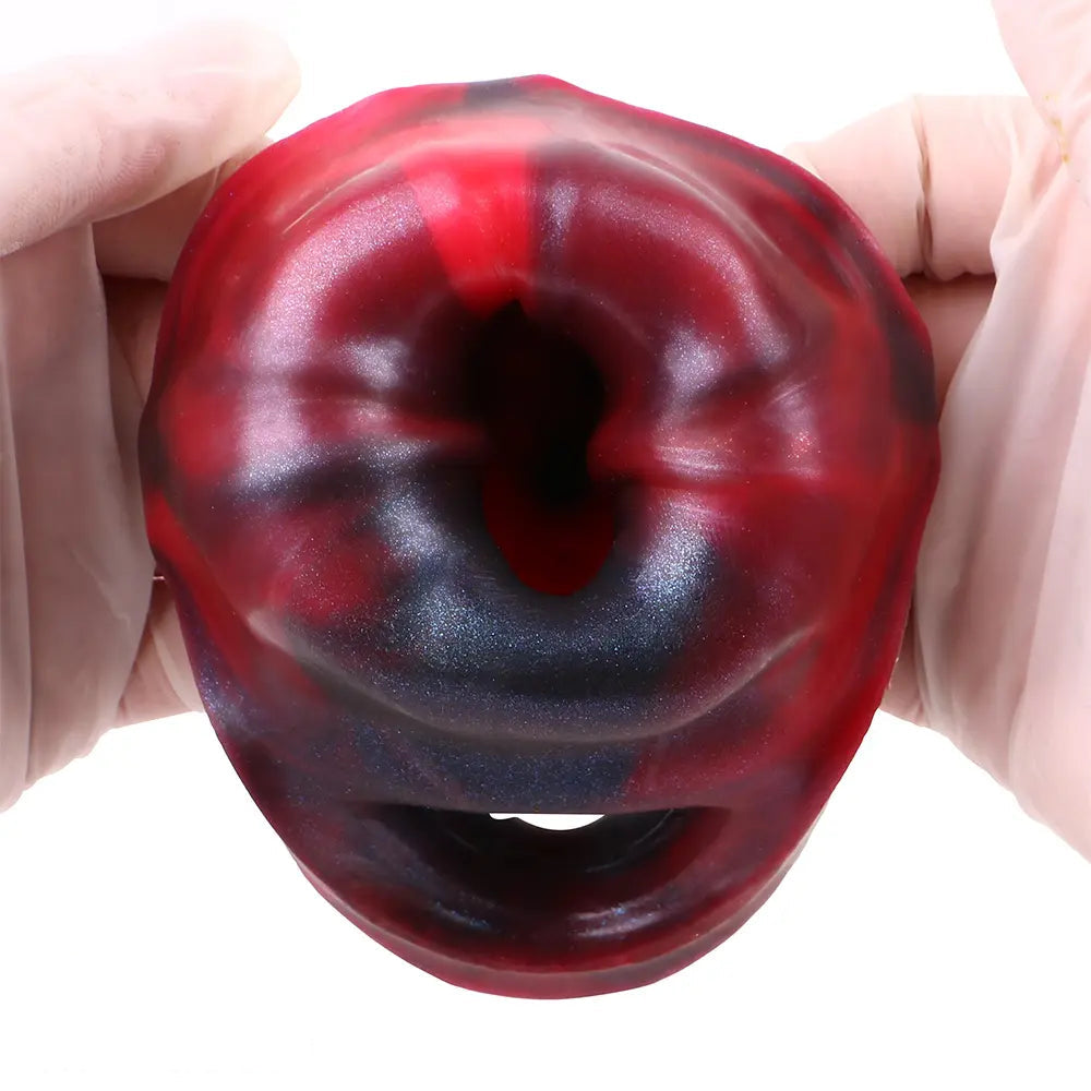 5.98in Uncut Soft Hollow Dildo Built-in keel Vibration Remote Cock Sleeve
