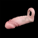 5.9in 5.98in Flexible Silicone Penile Sleeve Dildo With Ribbed Glans