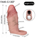 5.9in 5.98in Flexible Silicone Penile Sleeve Dildo With Ribbed Glans