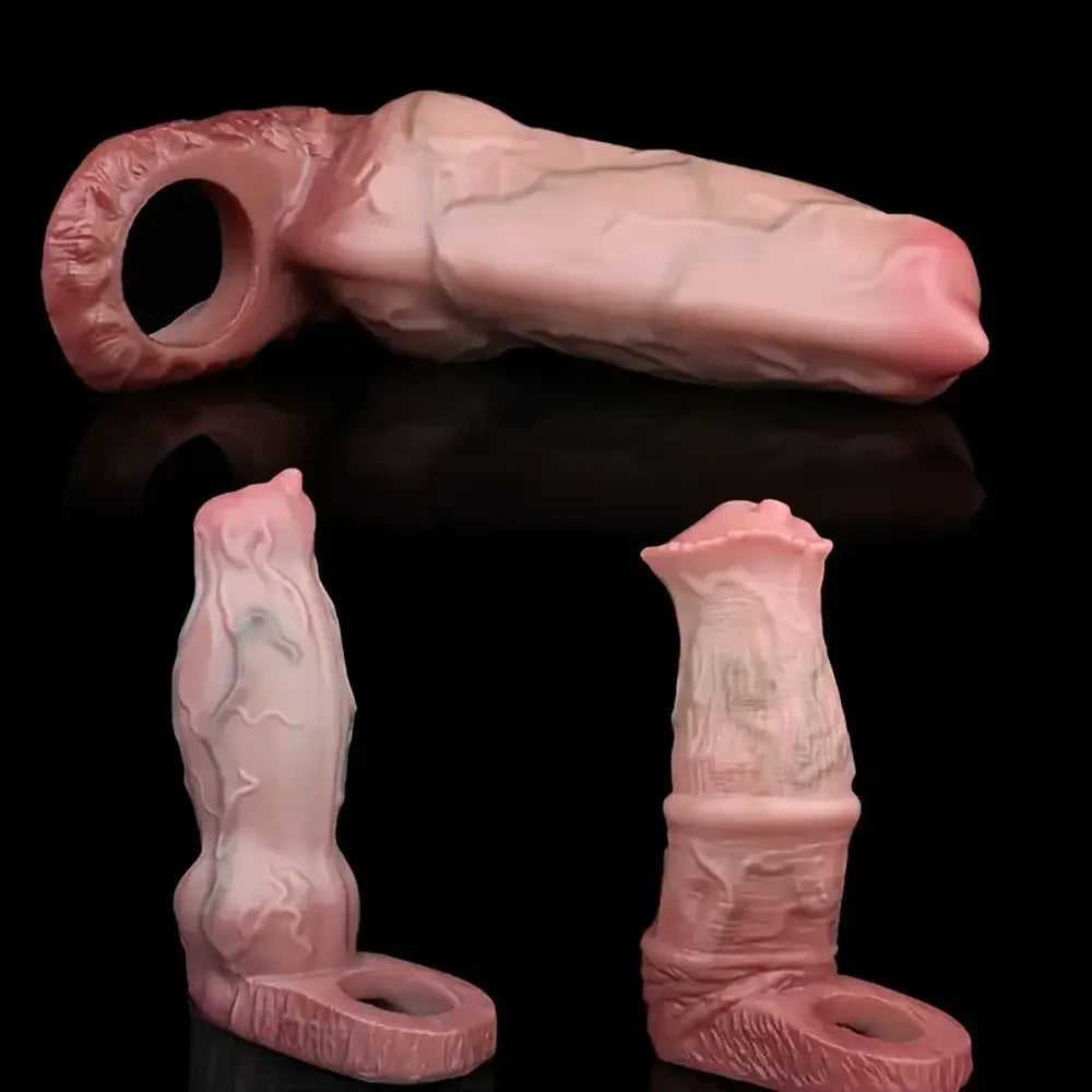 5.9in 6.1in Soft Durable Silicone Penis Thickening Lengthening Dildo Sleeve