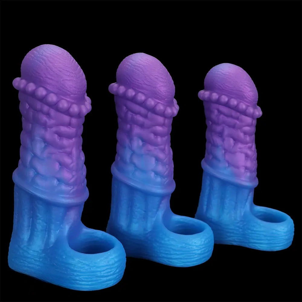 5.9in 6.29in 6.69in Hollow Spiked Horse Dildo Sleeve For Prostate Stimulation