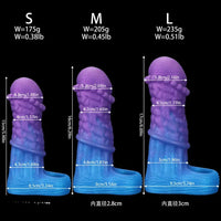 5.9in 6.29in 6.69in Hollow Spiked Horse Dildo Sleeve For Prostate Stimulation