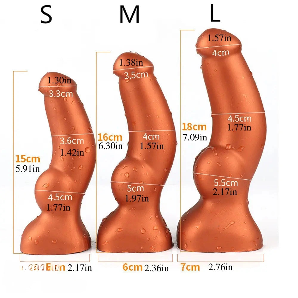 5.9in 6.3in 7.09in Silicone Soft Dog Cock Dildo For Increased Sex