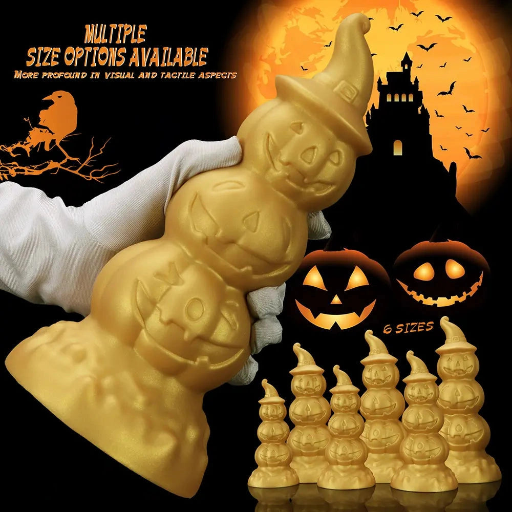 5.9in 6.69in 7.48in 8.26in 9.05in 9.84in Halloween Pumpkin Anal Plug Dildo