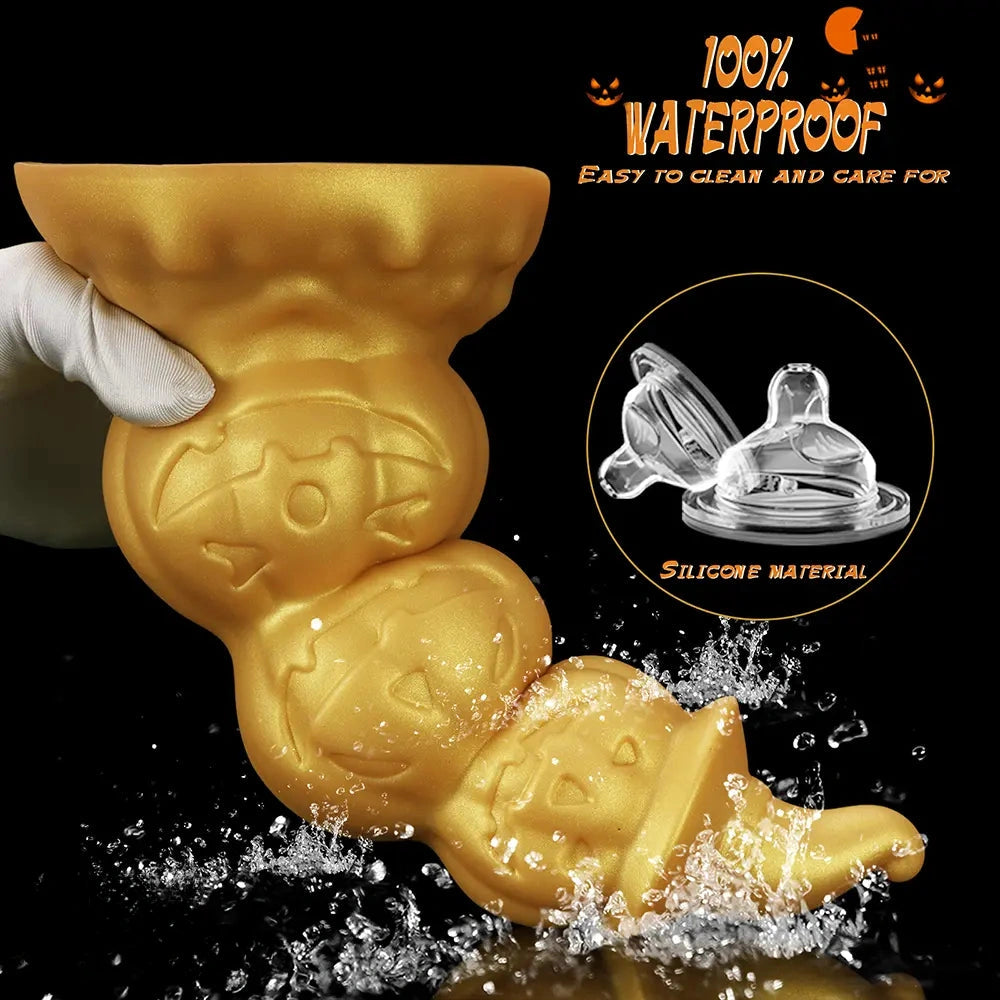 5.9in 6.69in 7.48in 8.26in 9.05in 9.84in Halloween Pumpkin Anal Plug Dildo