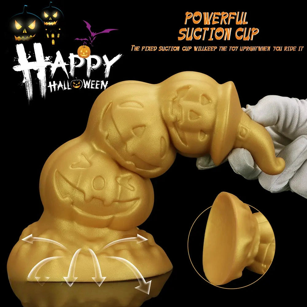 5.9in 6.69in 7.48in 8.26in 9.05in 9.84in Halloween Pumpkin Anal Plug Dildo