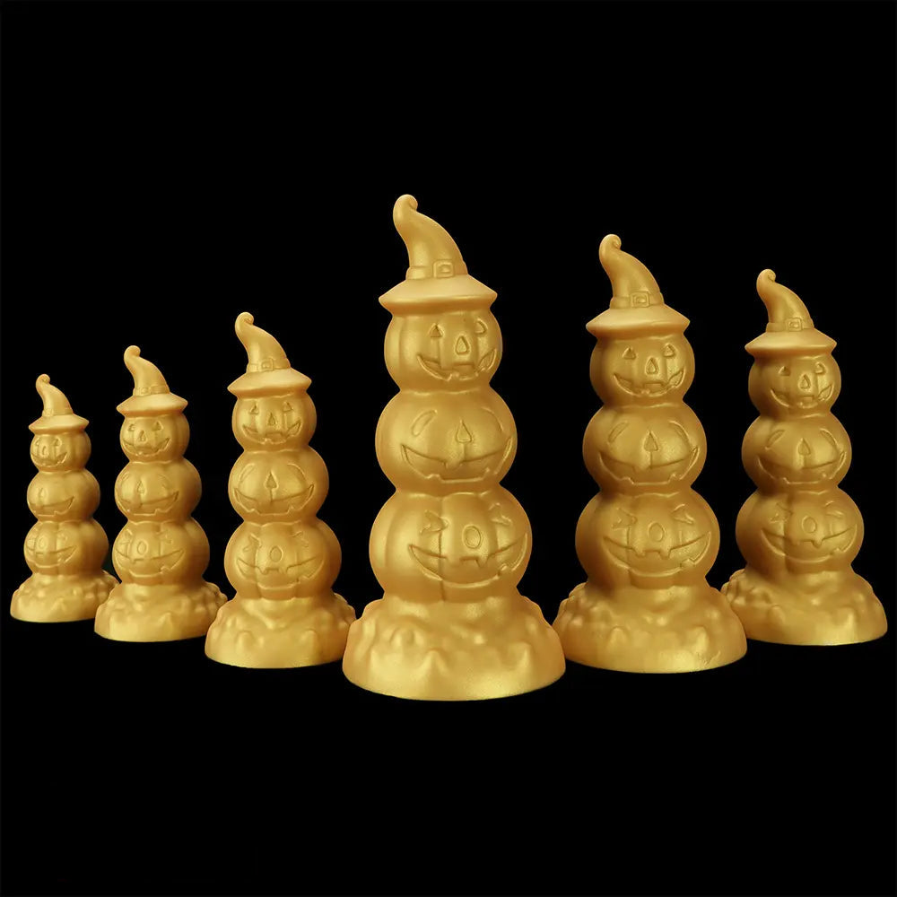 5.9in 6.69in 7.48in 8.26in 9.05in 9.84in Halloween Pumpkin Anal Plug Dildo