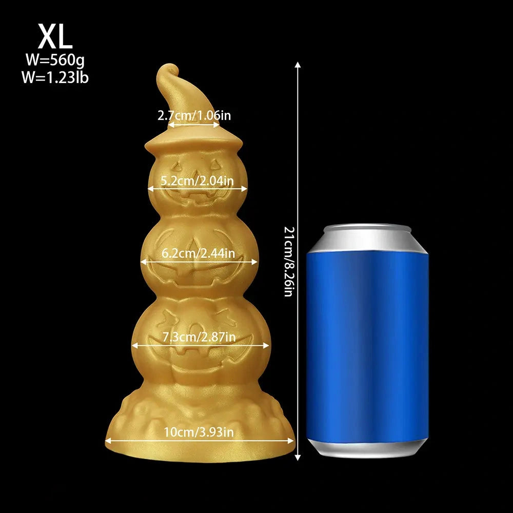 5.9in 6.69in 7.48in 8.26in 9.05in 9.84in Halloween Pumpkin Anal Plug Dildo