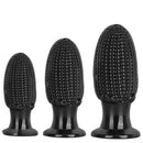 5.9in 6.7in 8.07in Black PVC Thread Granules Corn Dildo For Anal Sex
