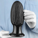 5.9in 6.7in 8.07in Black PVC Thread Granules Corn Dildo For Anal Sex