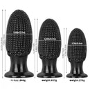 5.9in 6.7in 8.07in Black PVC Thread Granules Corn Dildo For Anal Sex