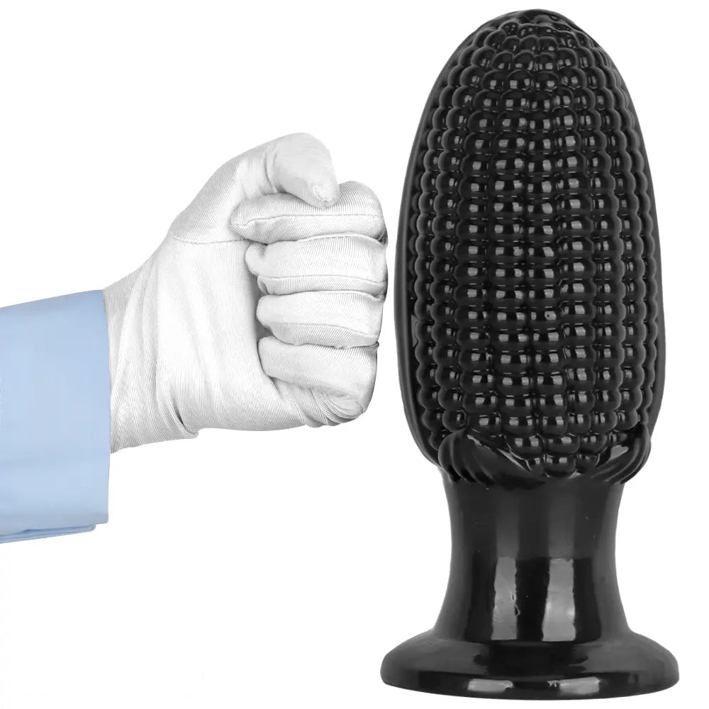 5.9in 6.7in 8.07in Black PVC Thread Granules Corn Dildo For Anal Sex