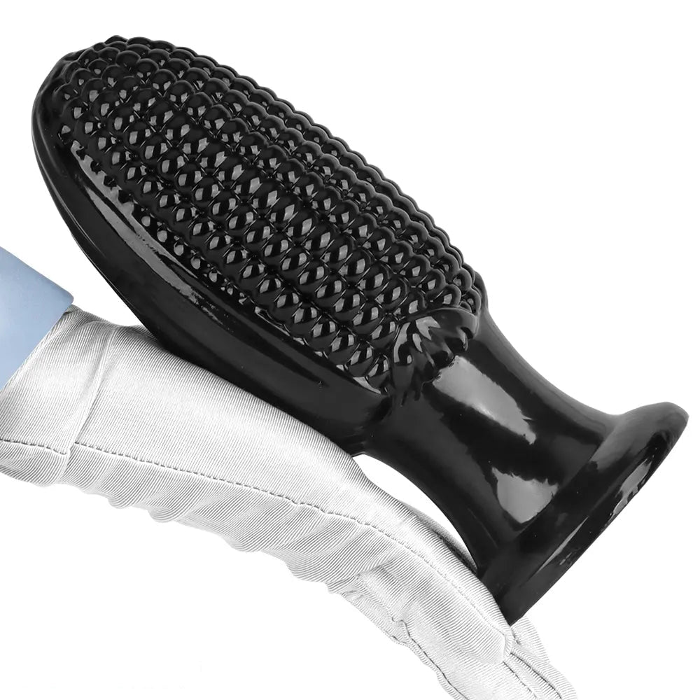 5.9in 6.7in 8.07in Black PVC Thread Granules Corn Dildo For Anal Sex