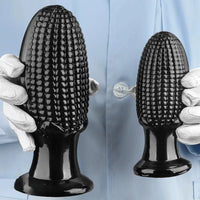 5.9in 6.7in 8.07in Black PVC Thread Granules Corn Dildo For Anal Sex