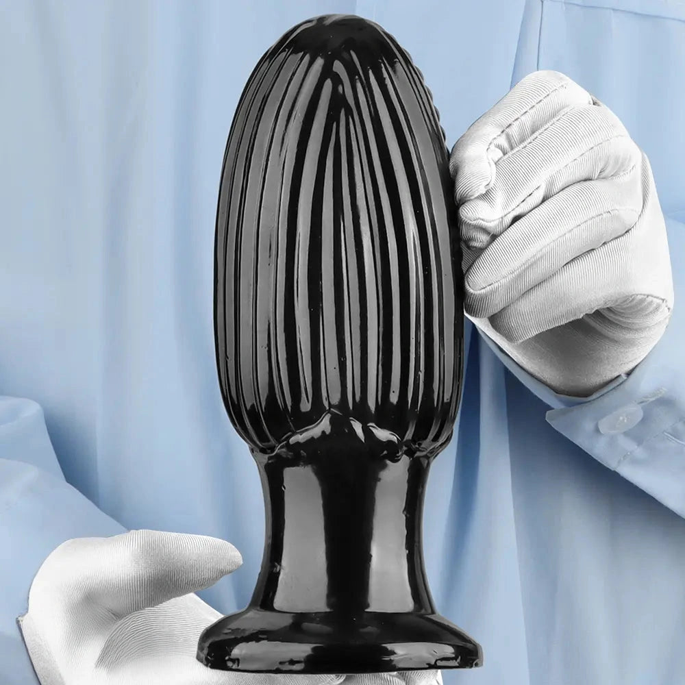 5.9in 6.7in 8.07in Black PVC Thread Granules Corn Dildo For Anal Sex