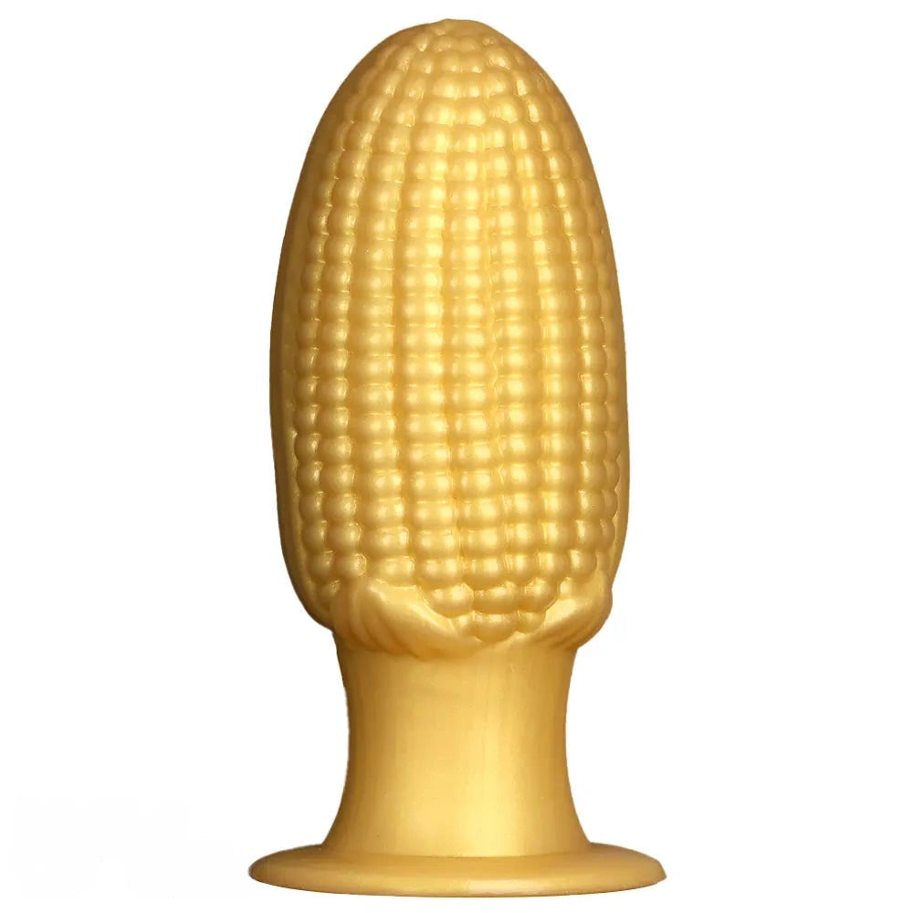 5.9in 6.7in 8.07in Liquid Silicone Thread Granules Soft Corn Gold Dildo