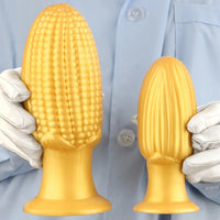 5.9in 6.7in 8.07in Liquid Silicone Thread Granules Soft Corn Gold Dildo