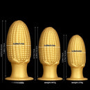 5.9in 6.7in 8.07in Liquid Silicone Thread Granules Soft Corn Gold Dildo