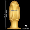 5.9in 6.7in 8.07in Liquid Silicone Thread Granules Soft Corn Gold Dildo