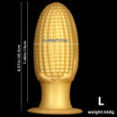 5.9in 6.7in 8.07in Liquid Silicone Thread Granules Soft Corn Gold Dildo