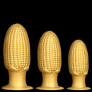 5.9in 6.7in 8.07in Liquid Silicone Thread Granules Soft Corn Gold Dildo