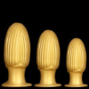 5.9in 6.7in 8.07in Liquid Silicone Thread Granules Soft Corn Gold Dildo