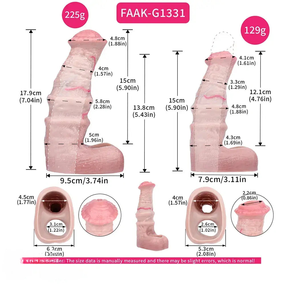 5.9in 7.04in Horse Cock Silicone Lifelike Dildo Sleeve Perfect Gift For Him