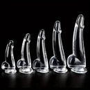 5.9in 7.08in 8.07in 9.64in 10.82in Crystal Clear Dildo For Women