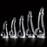 5.9in 7.08in 8.07in 9.64in 10.82in Crystal Clear Dildo For Women