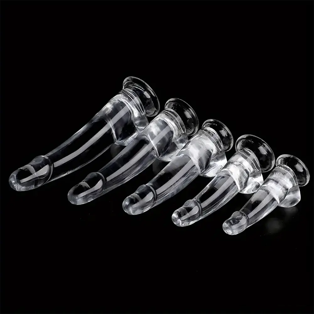 5.9in 7.08in 8.07in 9.64in 10.82in Crystal Clear Dildo For Women