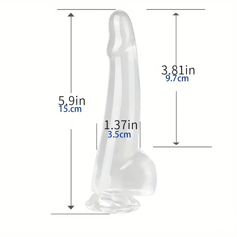 5.9in 7.08in 8.07in 9.64in 10.82in Crystal Clear Dildo For Women