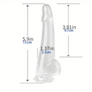 5.9in 7.08in 8.07in 9.64in 10.82in Crystal Clear Dildo For Women