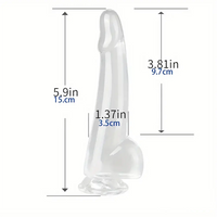 5.9in 7.08in 8.07in 9.64in 10.82in Crystal Clear Dildo For Women