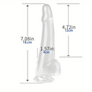 5.9in 7.08in 8.07in 9.64in 10.82in Crystal Clear Dildo For Women