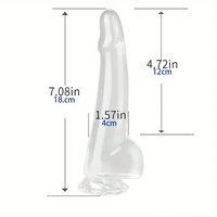 5.9in 7.08in 8.07in 9.64in 10.82in Crystal Clear Dildo For Women