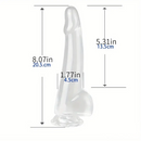 5.9in 7.08in 8.07in 9.64in 10.82in Crystal Clear Dildo For Women