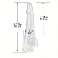 5.9in 7.08in 8.07in 9.64in 10.82in Crystal Clear Dildo For Women