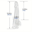 5.9in 7.08in 8.07in 9.64in 10.82in Crystal Clear Dildo For Women