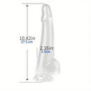 5.9in 7.08in 8.07in 9.64in 10.82in Crystal Clear Dildo For Women