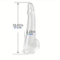 5.9in 7.08in 8.07in 9.64in 10.82in Crystal Clear Dildo For Women