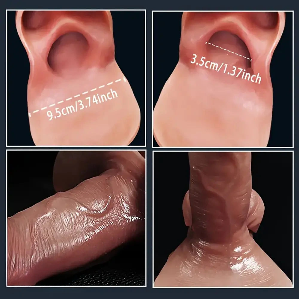 5.9in 7.08in Wearable Realistic Hollow Penis Sleeve Dildo For G Spot