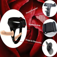 5.9in 7.1in Wearable Adjustable Panty Harness Strap on Dual Dildos