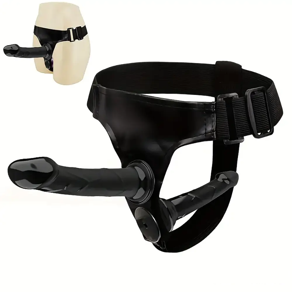 5.9in 7.1in Wearable Adjustable Panty Harness Strap on Dual Dildos