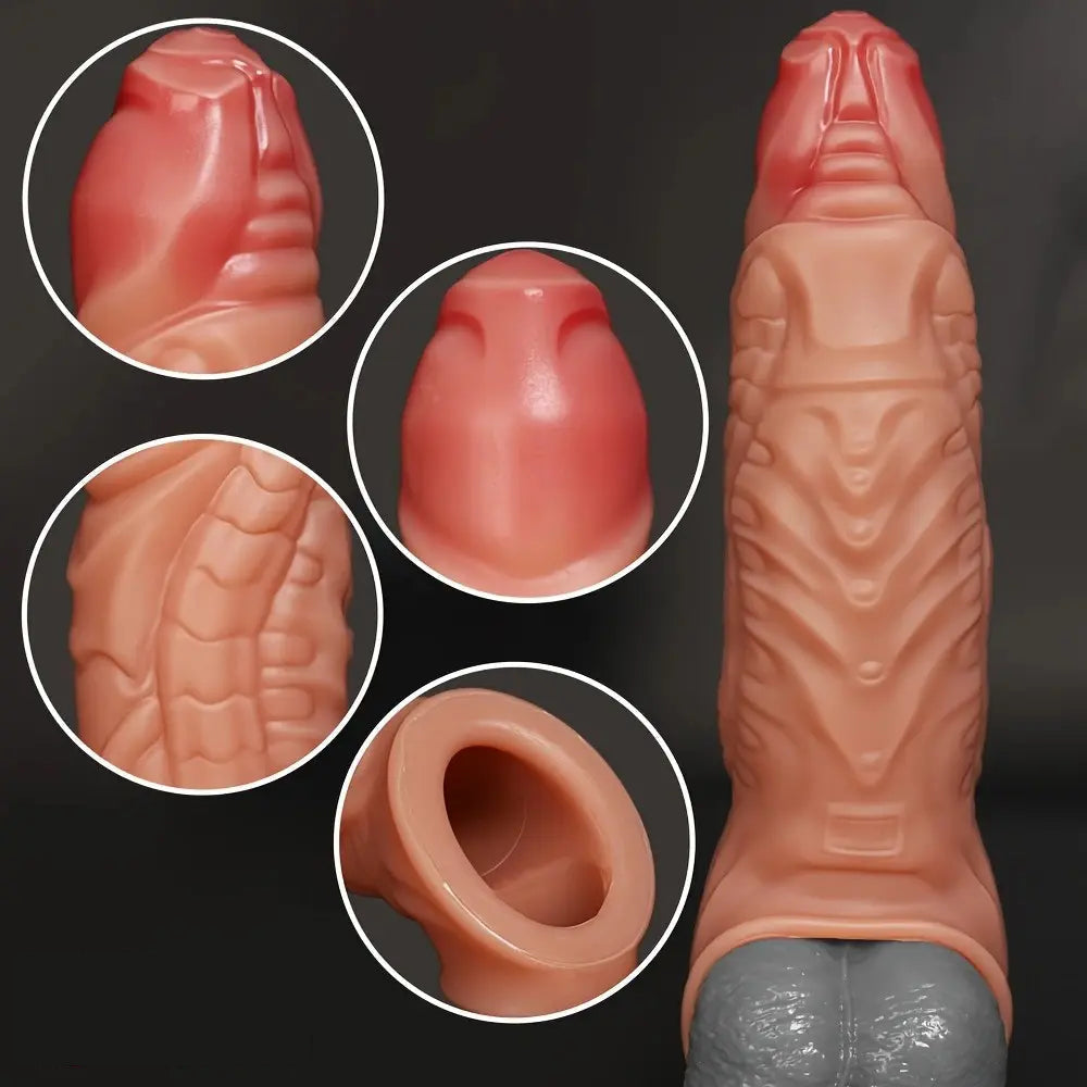 5.9in 7.87in Liquid Silicone Male Hollow Dildo Sleeve Accessories Wearable