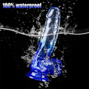 5.9in 7in 7.9in Gradient Color Clear Jelly Real Cock Dildo For G-Spot Sex